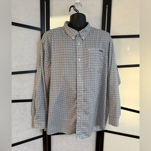 HUK Performance Men's Button Down Fishing Shirt ~ Plaid Check Fish Print ~ XXL